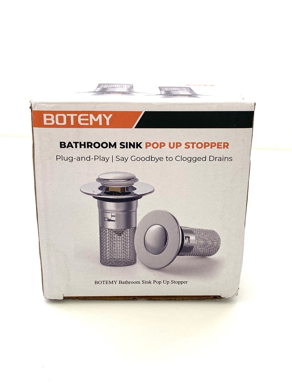 BOTEMY Bathroom Sink Pop-Up Stopper - Chrome Silver